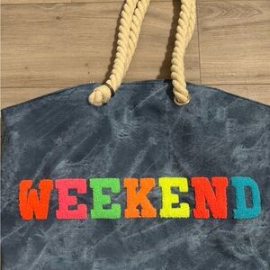 Colorful 'Weekend' Tote Bag